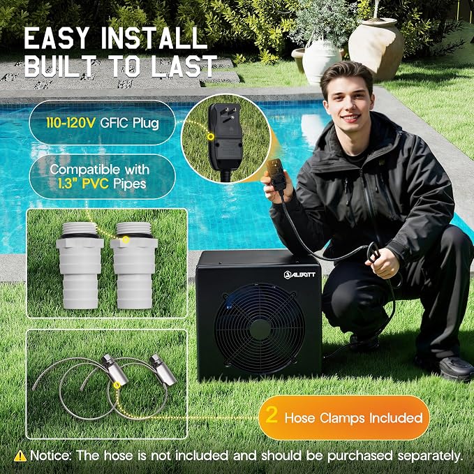 Calentador eléctrico Albott 16,000 BTU para piscina miniatura 8