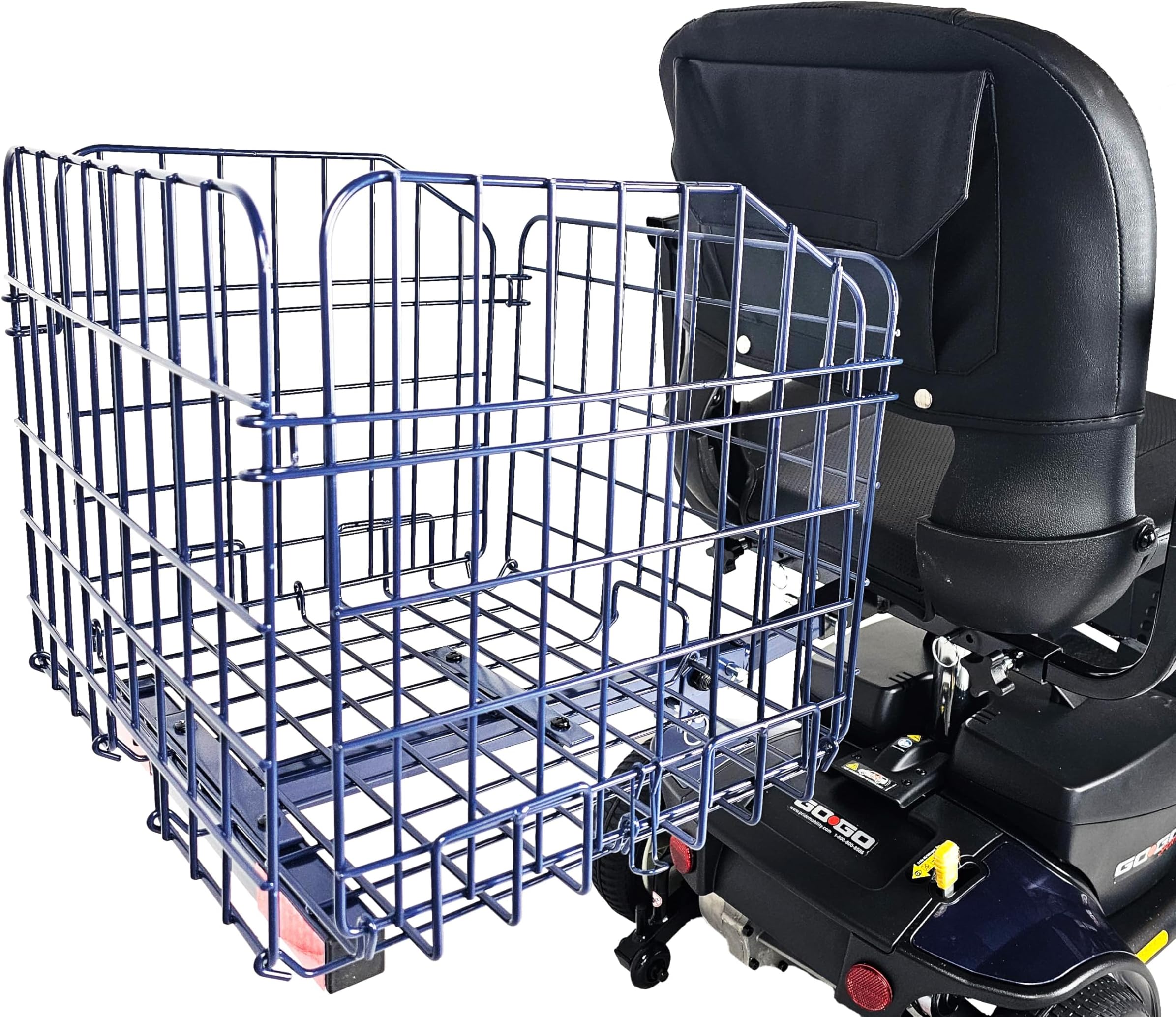 Foldable Folding Scooter Rear Basket for Golden & Pride Mobility Scooters & Powerchairs (Only Works with Scooters & Power Chairs Equipped with 1" x 1" Hitch Receiver)