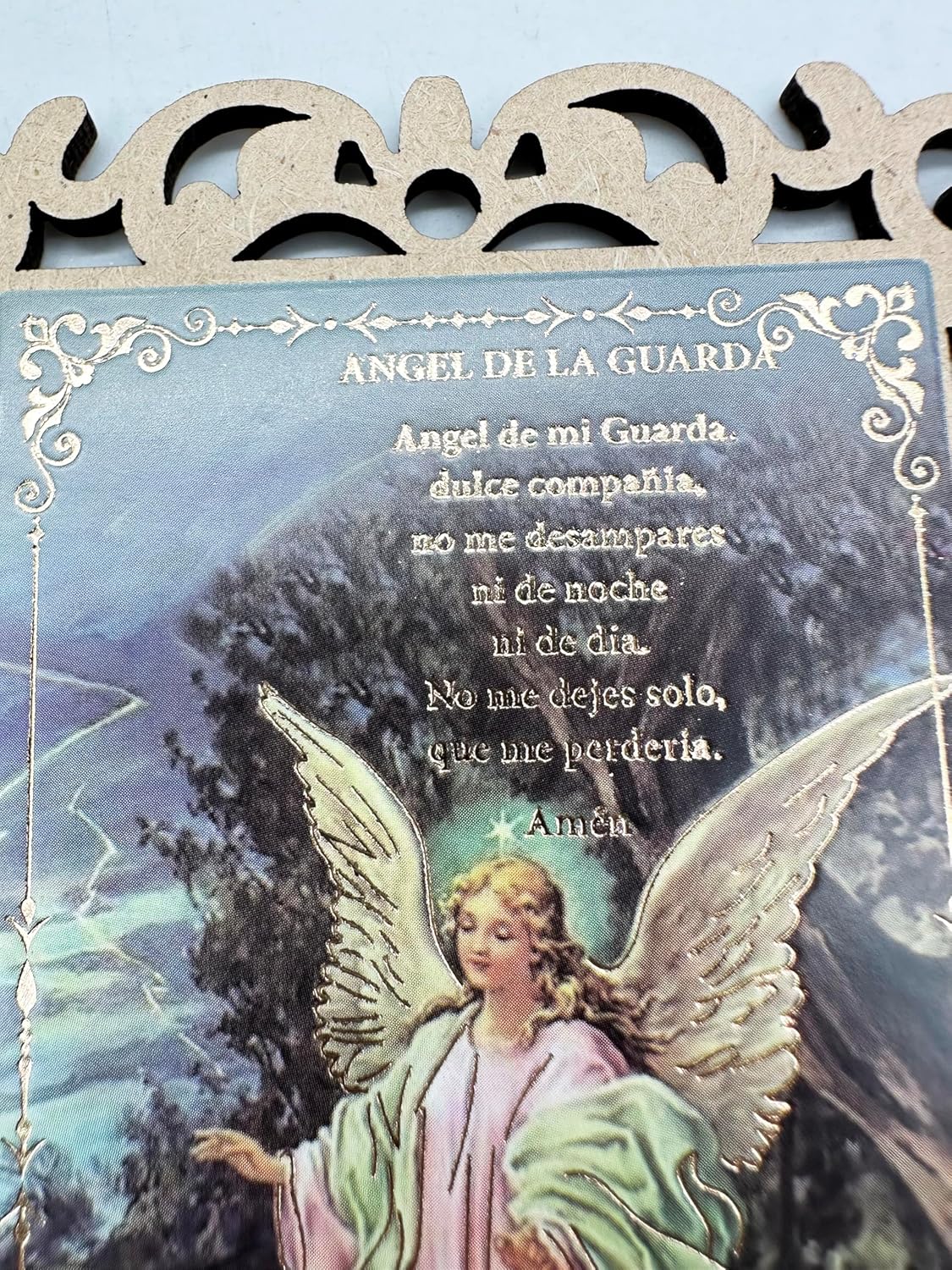 Guardian Angels Baptism Favor Wooden Laser Cut Picture Frames First Commuion Christening Memorial Funeral Gift for Guest - 12PCS