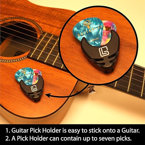 Miniatura 2 de Soporte para púas de guitarra  Incluye 10 púas mixtas gratis de Guitar Lab  Relleno de calcetín  Regalo del Día del Padre  Púas de celuloide para