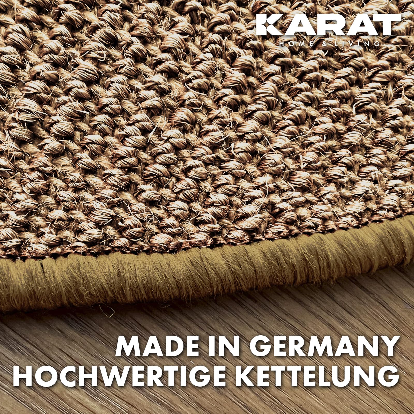 KARAT Alfombra para rascar gatos redonda, 150 cm de diámetro, de sisal natural, posibilidades de arañar para gatos, muebles para pared o suelo, resistente y lavable, corcho