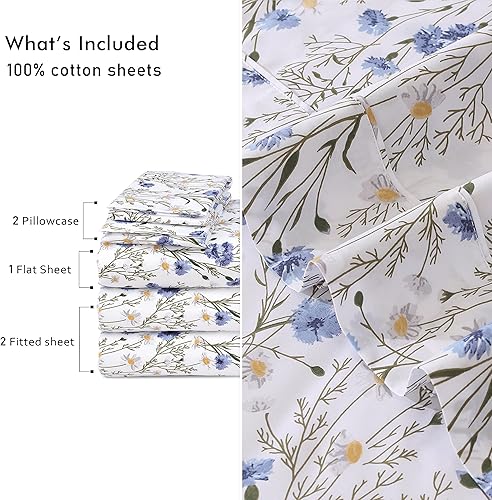 Miniatura 4 de RUVANTI Juego de sábanas divididas tamaño King de 100 % algodón para cama ajustable, 5 piezas, ropa de cama de tejido de percal suave y