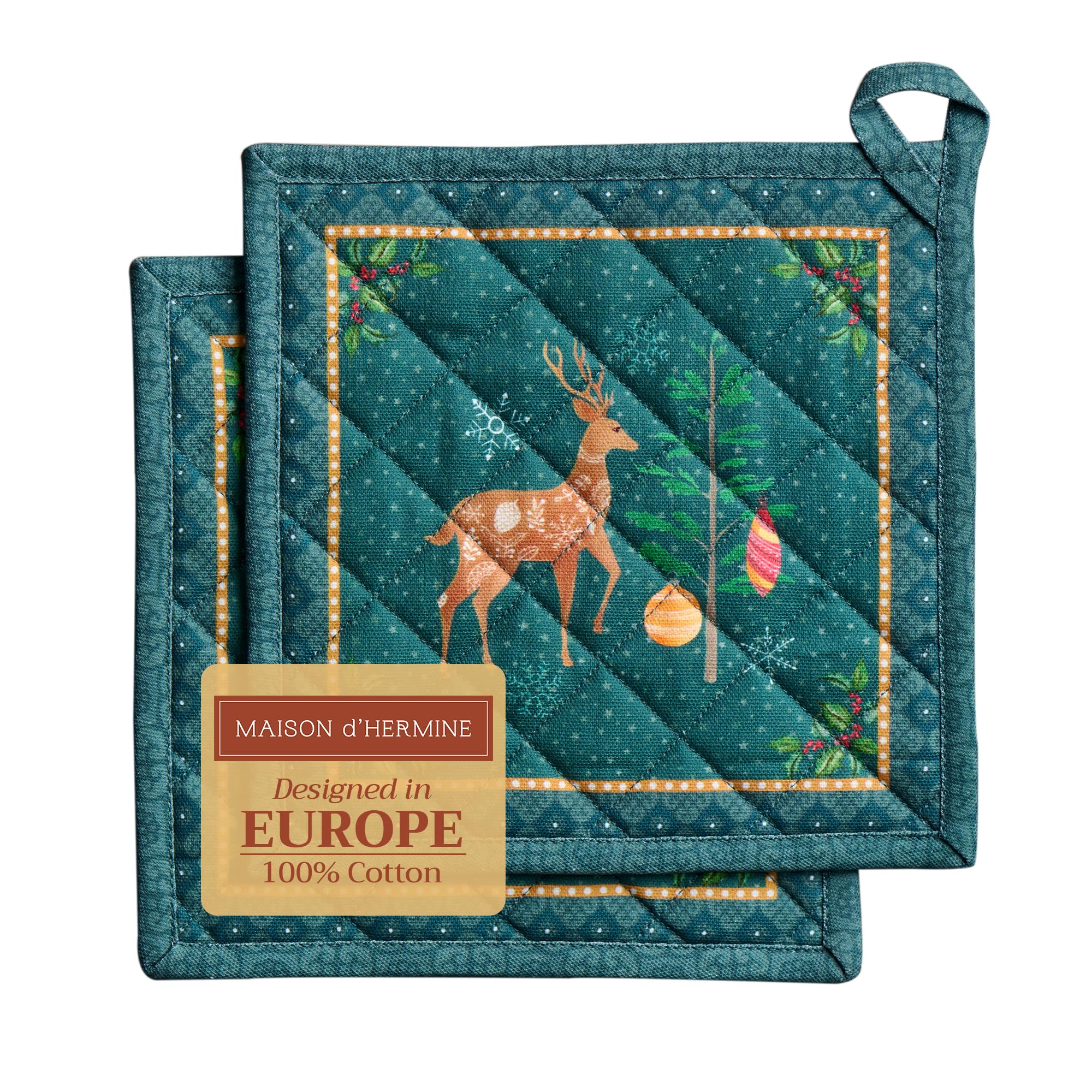 Maison d' Hermine Pot Holders 100% Cotton Potholders (20 x20 cm, Pack of 2) — image 1