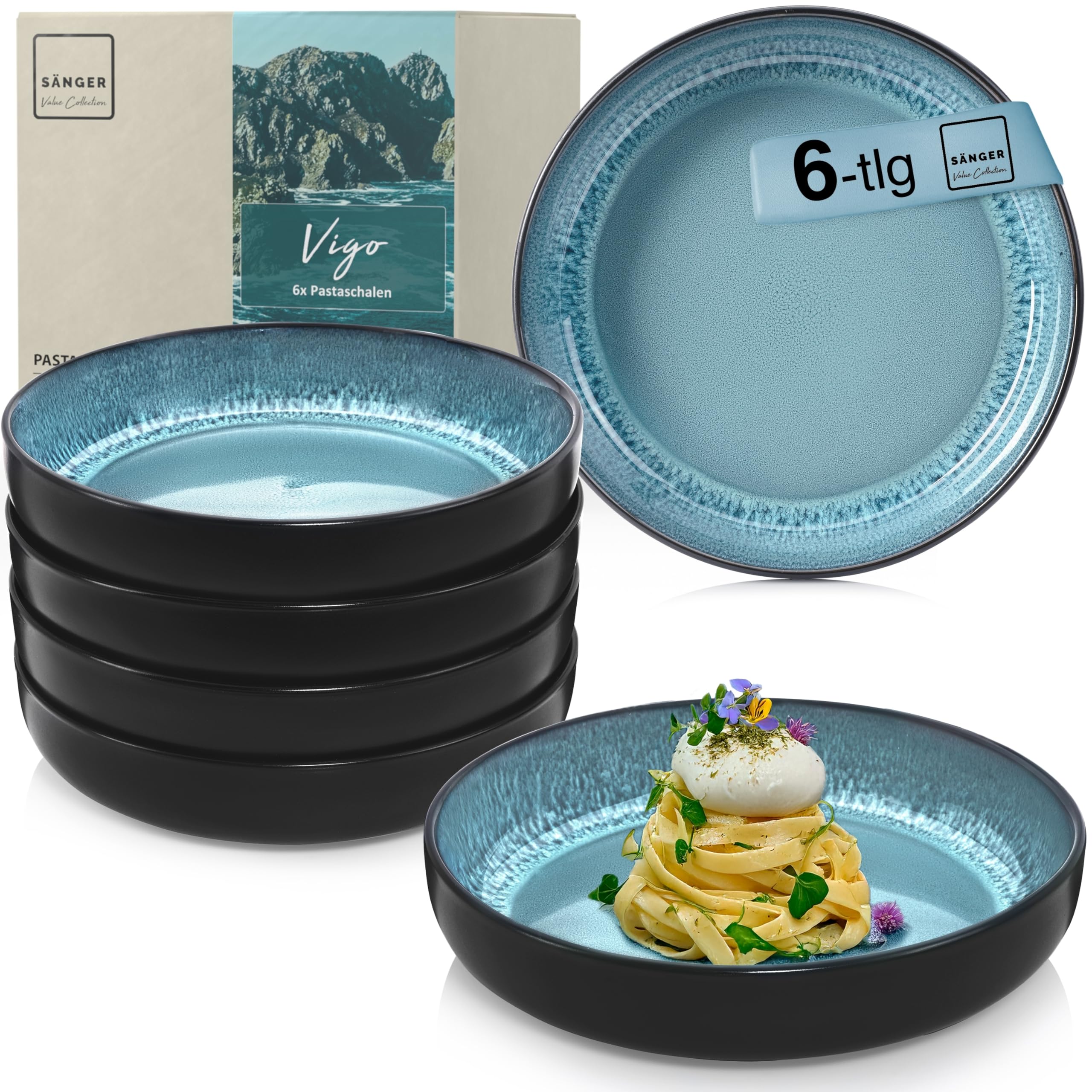 Sänger Vigo Steingut Pastaschalen 6 tlg