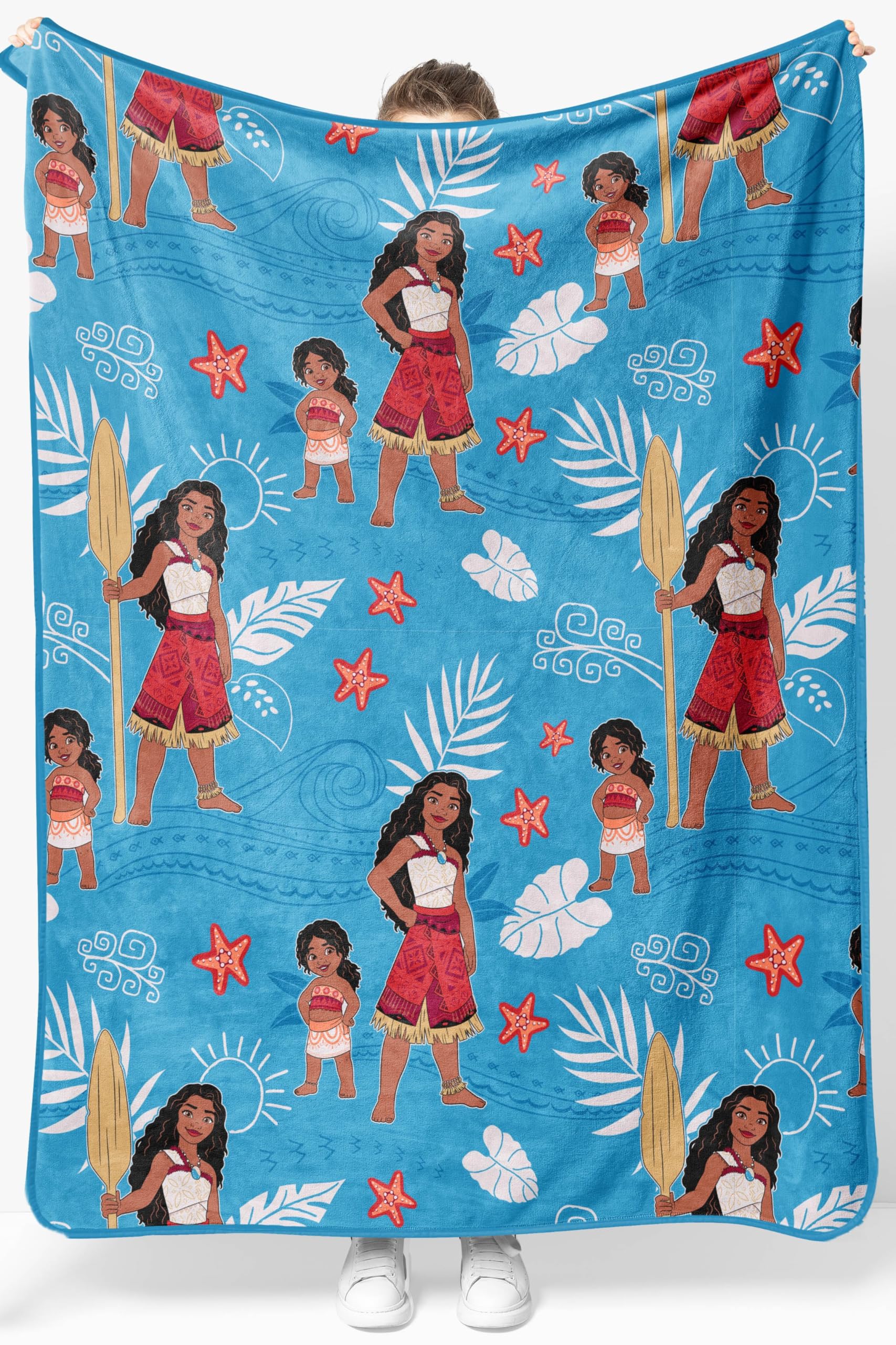 Cadeau enfant couverture Disney Moana plaid polaire doux anniversaire fille