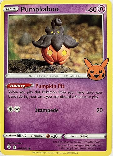 Pokemon Trick or Trade - Pumpkaboo - Cielos evolutivos 076203 - Tarjeta no Holo - Sello de Halloween