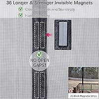 Vista 5 de Puerta de pantalla magnética mejorada de malla reforzada de 250g/m² más gruesa, imanes más largos de 36, cierre magnético de pantalla de puerta