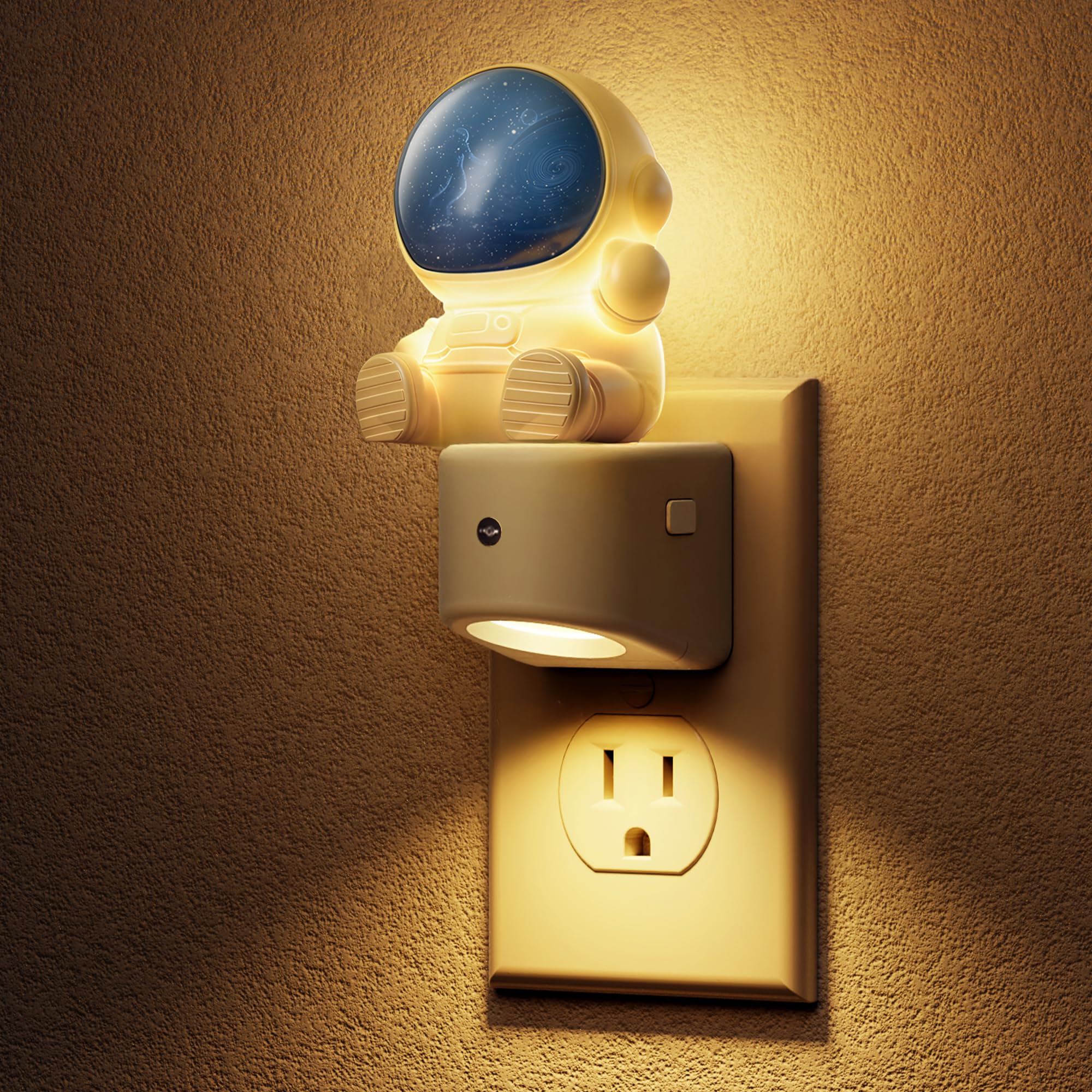 L LOHAS LED Night Light for Kids, 3D Space Night Light Plug in, Dusk to Dawn Nursery Night Lights, RGB+Soft White 3000K, 3 Lighting Modes, Room Decor, Children