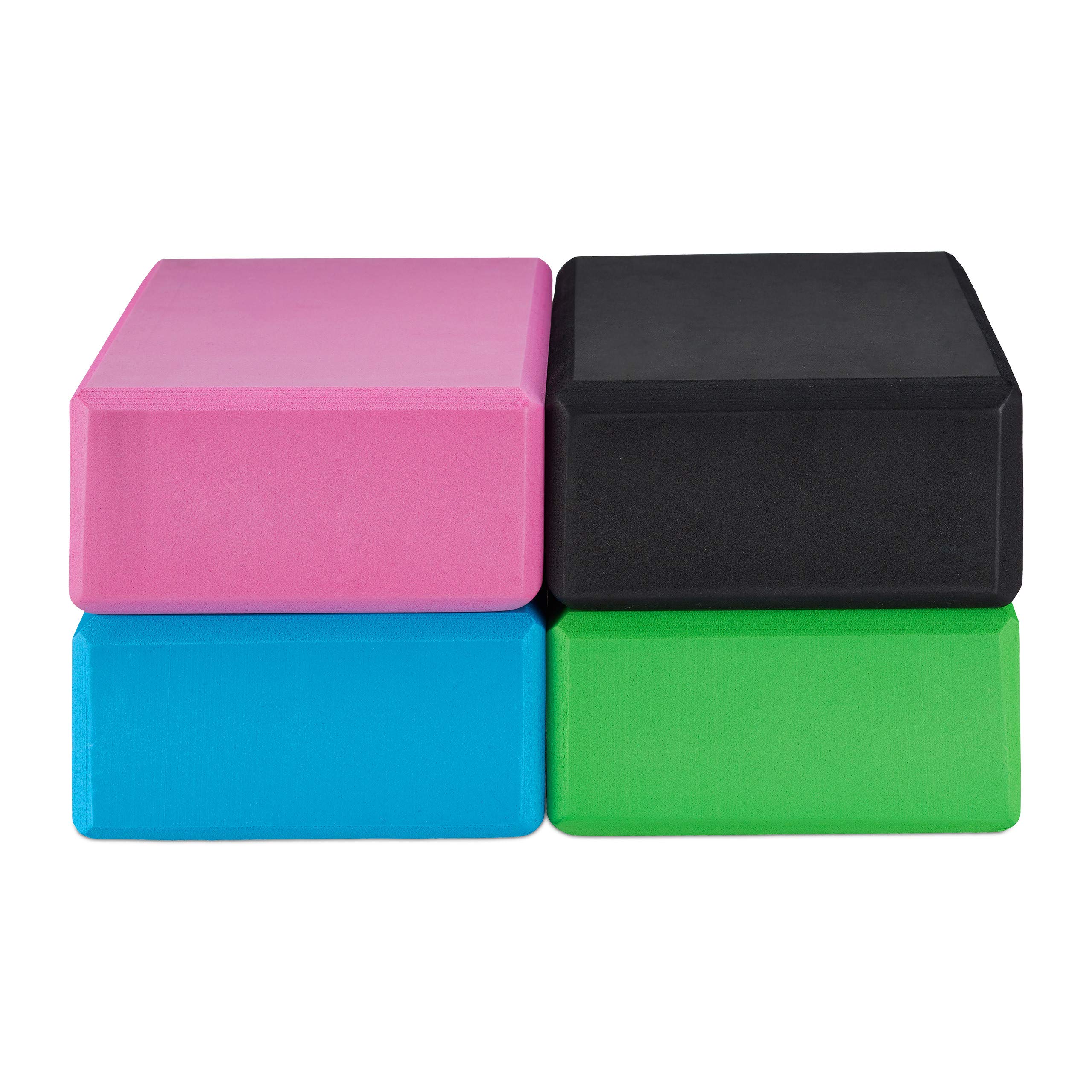 Set 10x Bloc Yoga Brique Yoga Exercice Pratique Yoga Mousse Rigide Anti-Dérapant HLP 8x23x15 cm, Rose