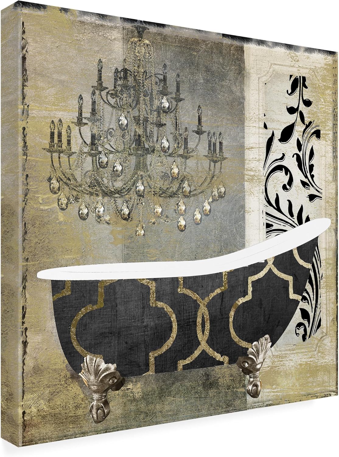 Wrapped Canvas Wall Art - Color Bakery 'Paris Bath II' Wall Art for Living Room, Bedroom, or Office Décor - 24x24