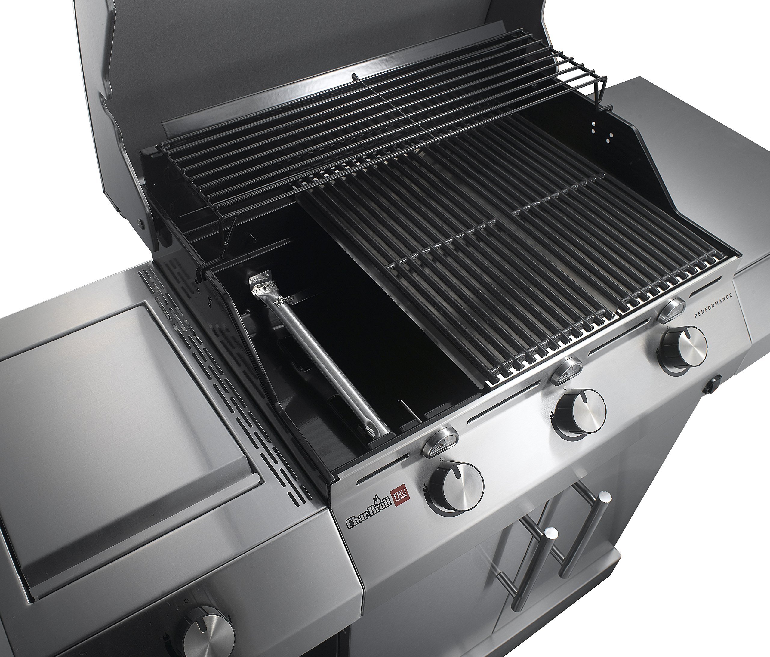 CharBroil Grill a Gas con 3 bruciatori, Performance t-36g5 di Acciaio Inox, 62,4 x 139 x 117,4 cm, Argento, 468100415