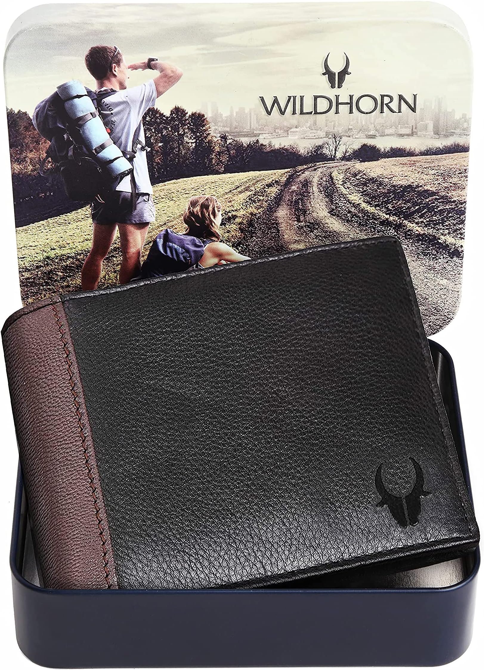 Sponsored Ad - WildHorn Black & Brown Leather Men's Wallet (699710)