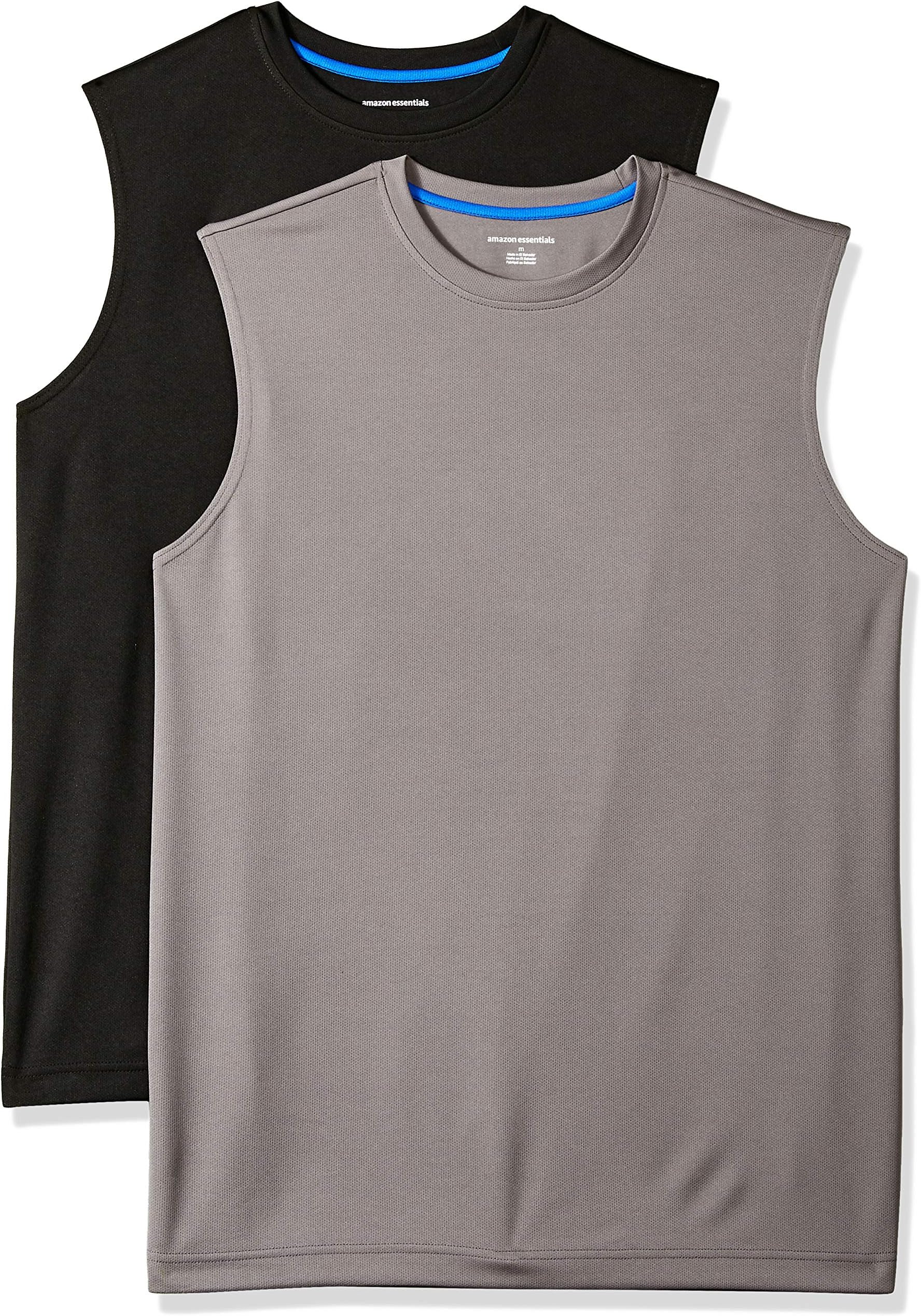 Men's Gym Tank Tops, Moisture-Wicking Dry Fit Breathable Muscle Shirts, Pack of 2