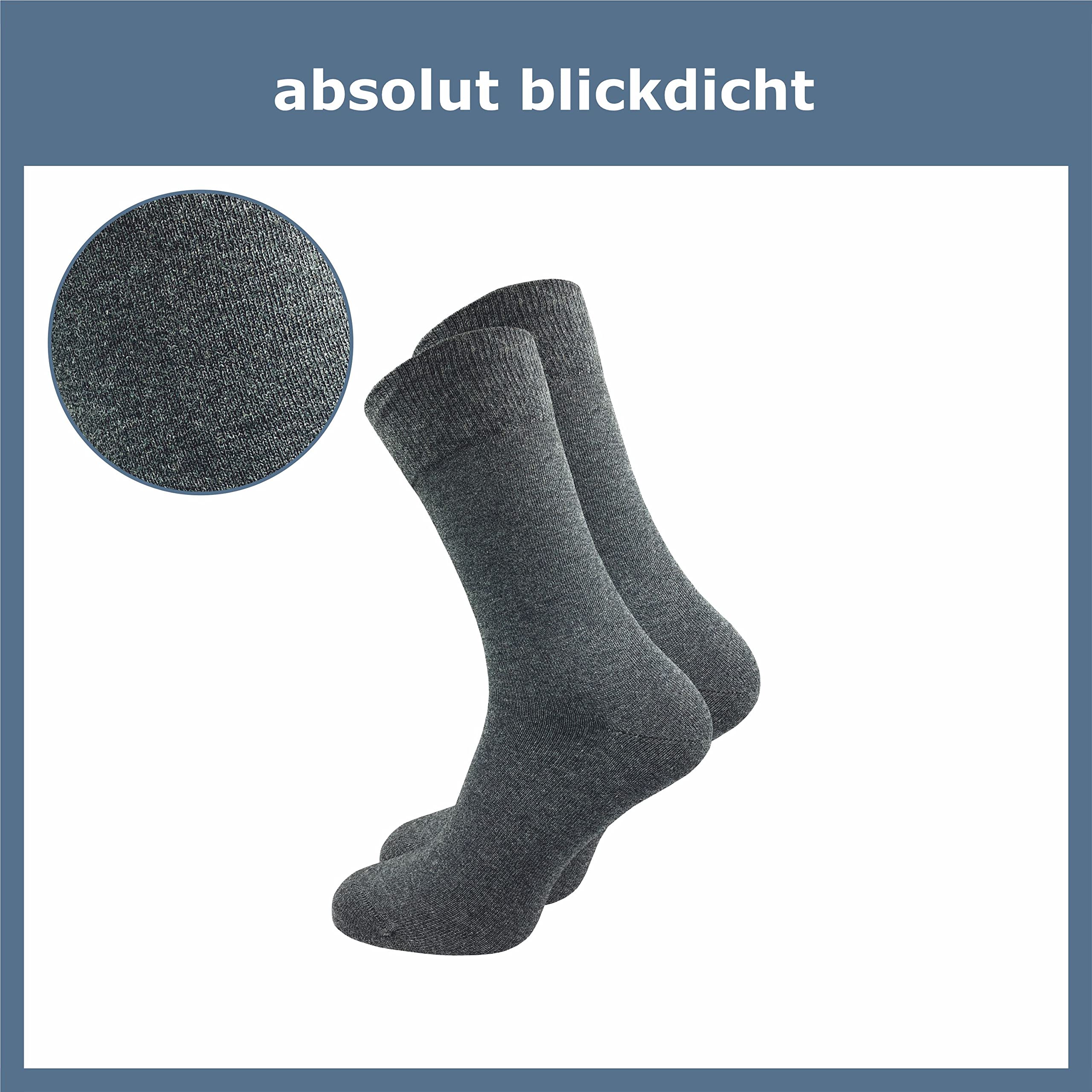 Calcetines para hombre de 100% algodón | Calcetines de algodón puro en juego de 10 | Calcetines de ocio sin costura con talón y punta reforzados