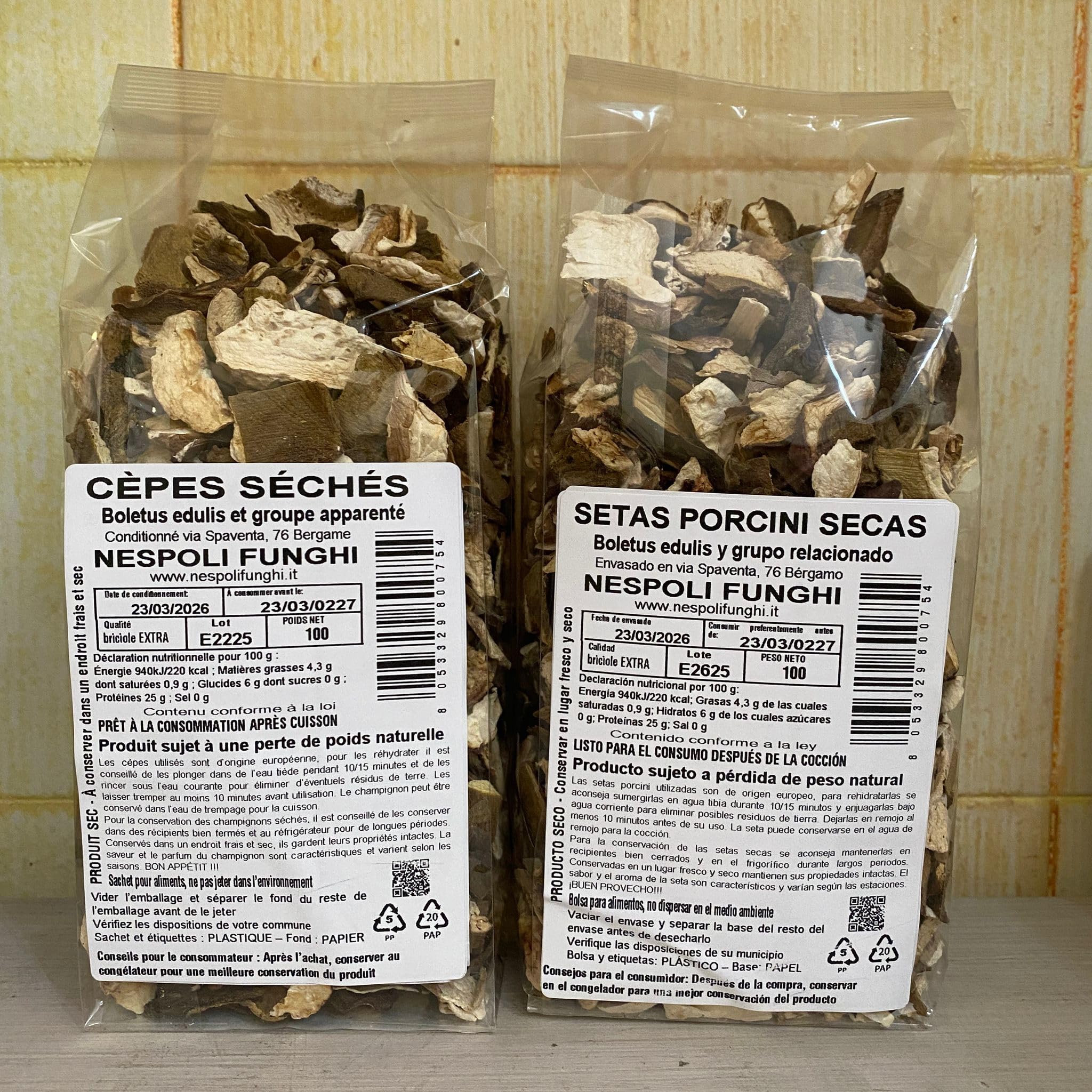 Bolsa de setas boletus porcini trozos calidad extra - 100 g Boletus edulis