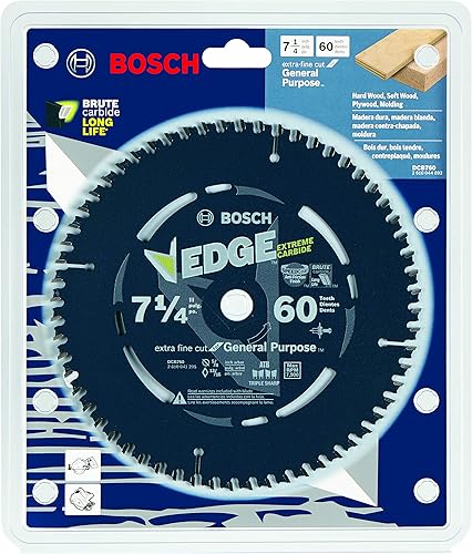 Miniatura 9 de BOSCH DCB760 - Hoja de sierra circular de 7-14 pulgadas con borde de 60 dientes para acabado extrafino