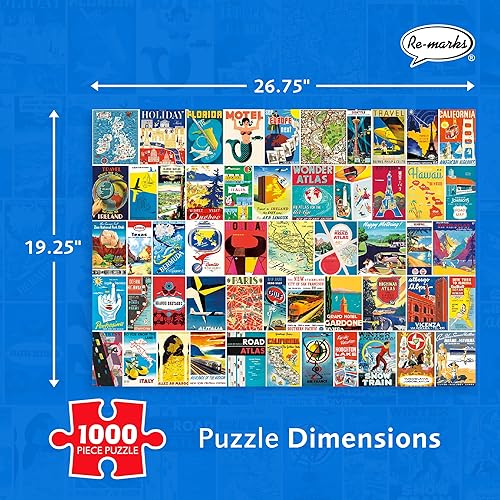 Miniatura 3 de Re-marks Travel Atlas - Rompecabezas retro de 1000 piezas para todas las edades