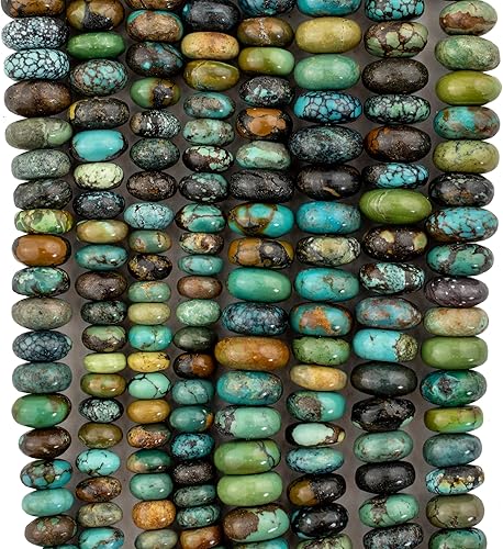 Miniatura 4 de TheBeadChest cuentas graduadas Rondelle turquesa de 0.157-0.394 in, piedra preciosa de disco verde, hebra de 16 pulgadas
