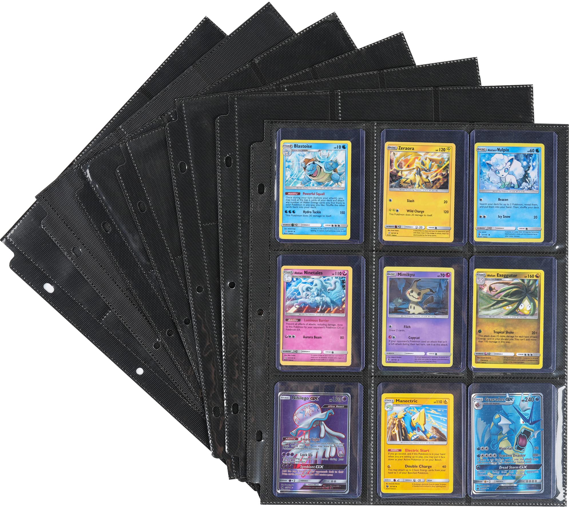 Amazon.com : Toploader Binder Sheets - Top Loader Binder Pages Holds 270+  Toploaders, 9 Pocket Trading Card Sleeves for 3" x 4" 35pt Rigid Card  Holders for Pokemon Cards & Sport Cards : Office Products