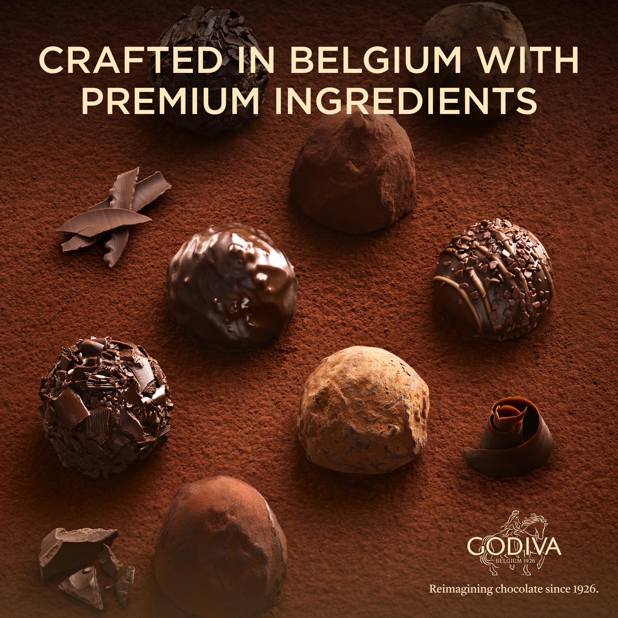 Godiva Dark Chocolate Truffle Gift Box, Belgian Dark Chocolates with Ganache Center, Gourmet Gift for Birthdays, Holidays, Kosher, 15 Pc