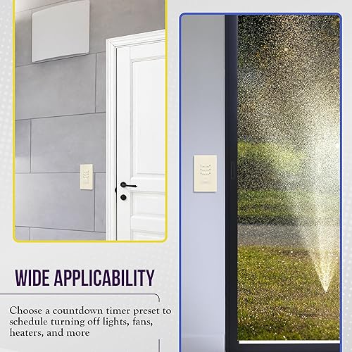 Miniatura 10 de ENERLITES Interruptor de temporizador de cuenta regresiva para ventiladores de baño y luces domésticas ajustes de 1-5-10-15-20-30 minutos con