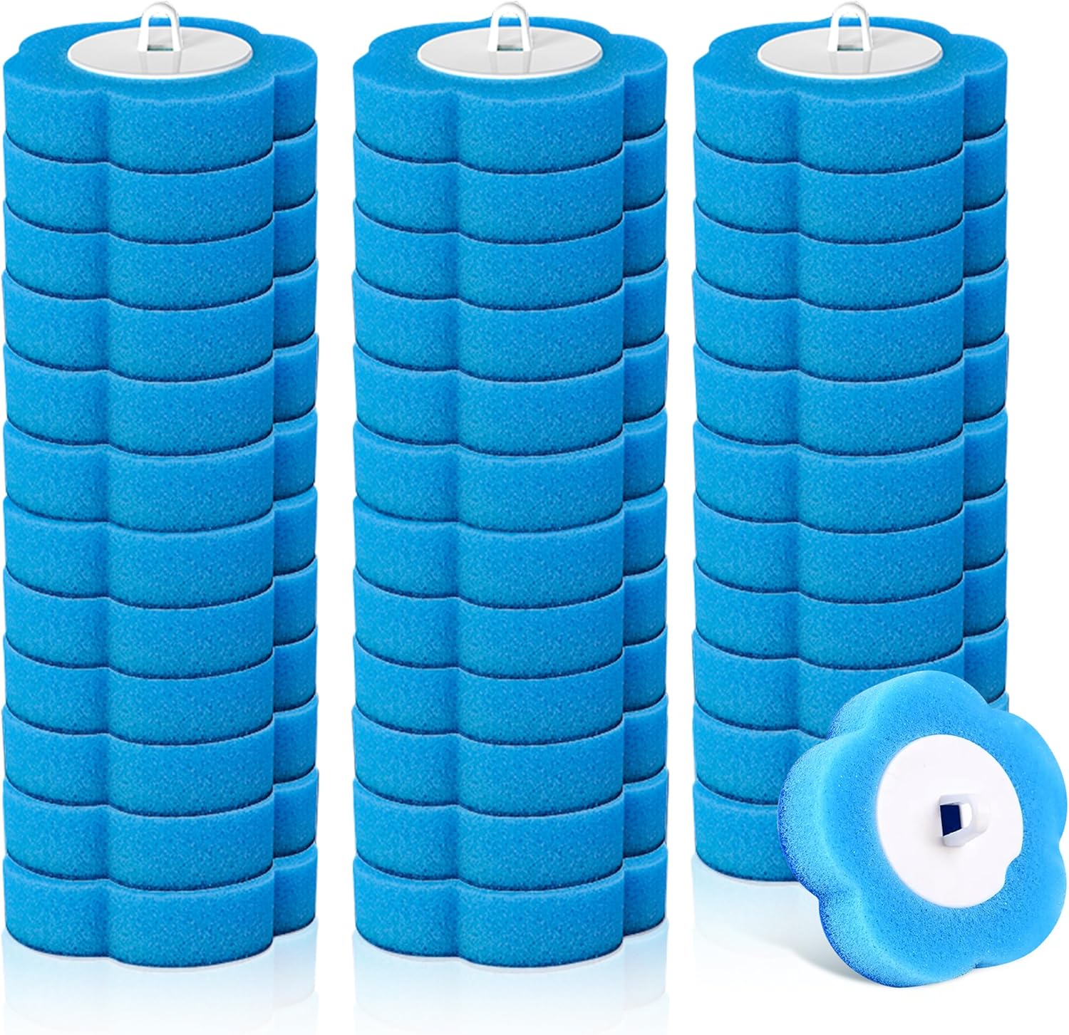 Disposable Toilet Cleaning Brush - Toilet Bowl Cleaner Wand and Holder Set with 2 Holders and 60 Refills, Wall Mounted Clean Stick Brush Heads Kit for Bathroom Bathtub Cleaning System