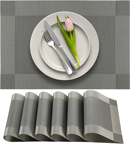 Miniatura 9 de Manteles Individuales More Décor para Mesa de Comedor, Manteles de Mesa de Vinilo PVC Lavables y Resistentes al Calor para Comedor y Cocina, Juego