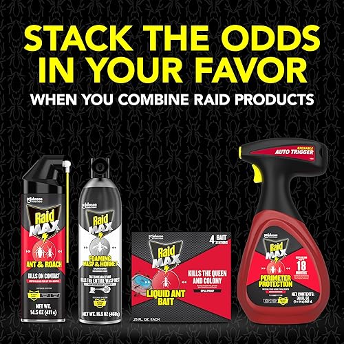 Miniatura 9 de Raid Max Cebo líquido para hormigas mata hormigas donde se reproducen, para uso en interiores y exteriores 12 estaciones de cebo