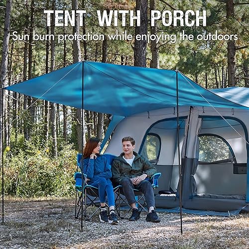 Miniatura 7 de PORTAL 6 8 10 Person Family Camping Tent with Porch, Big Family Camping Tent with Tall Height, Good Ventilation, Water Resitant Large Tent for