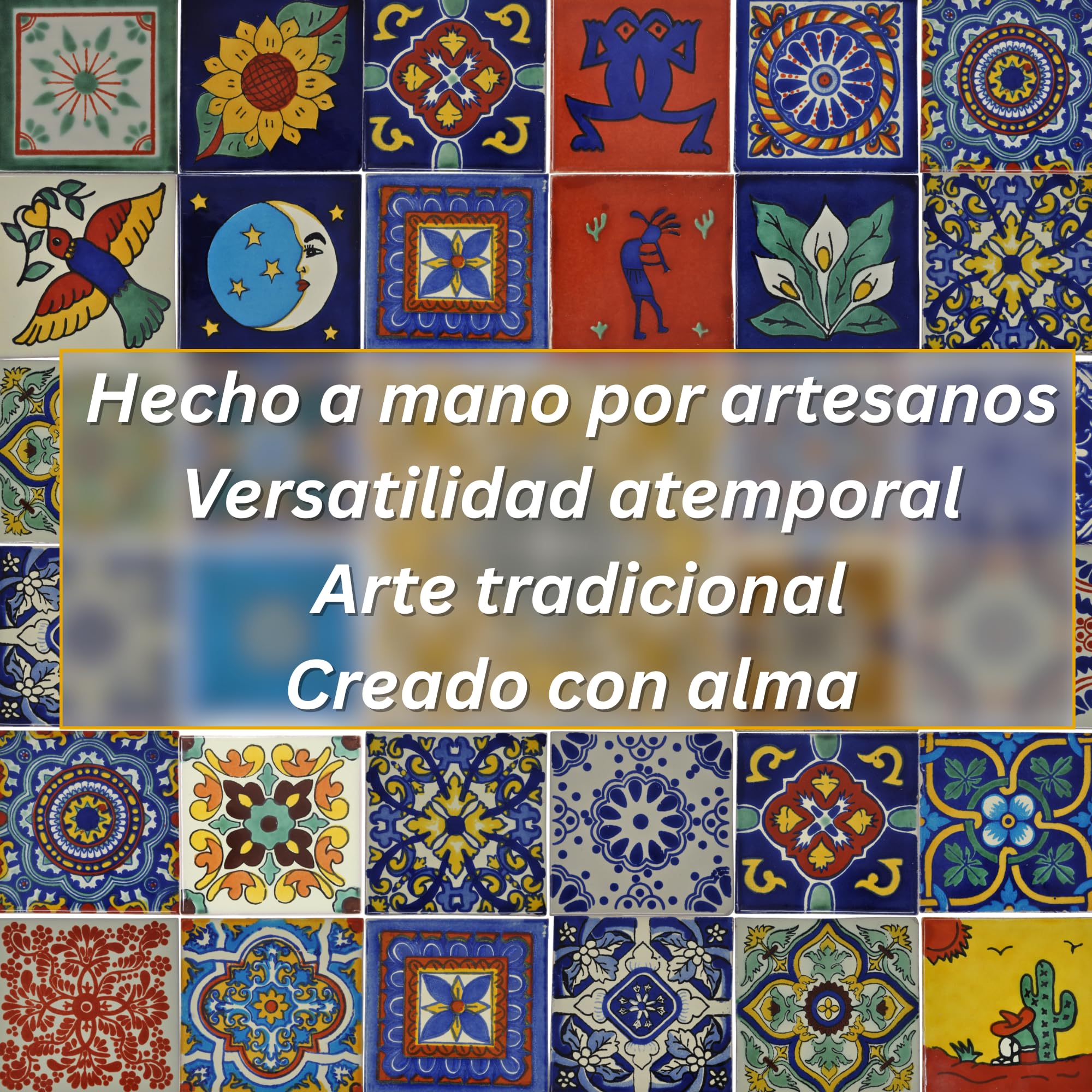 Tumia LAC Azulejos Mexicanos Artesanales de Talavera de 5cm
