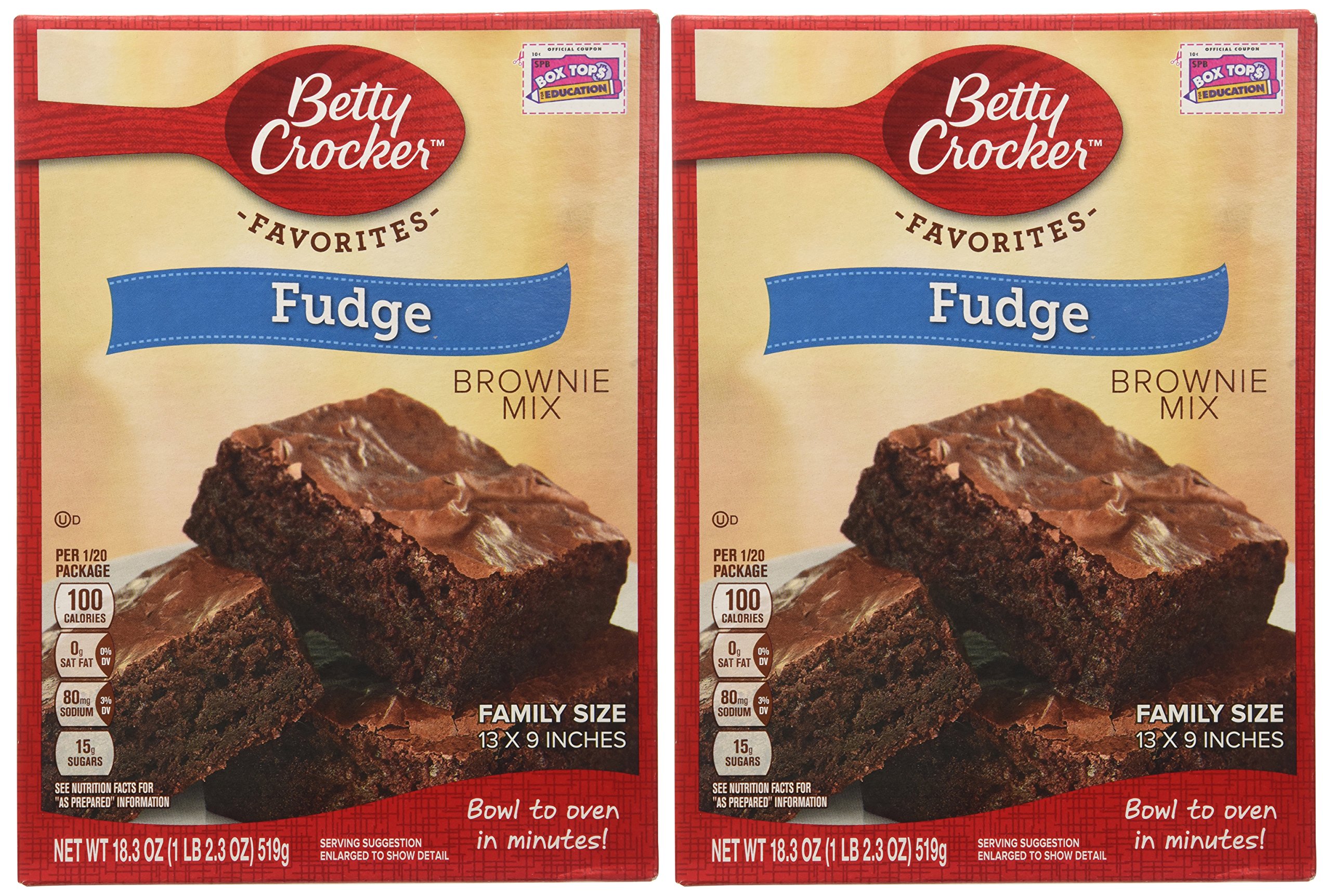 Betty Crocker Fudge Brownie Mix Family Size 18.3oz. (Pack of 4)