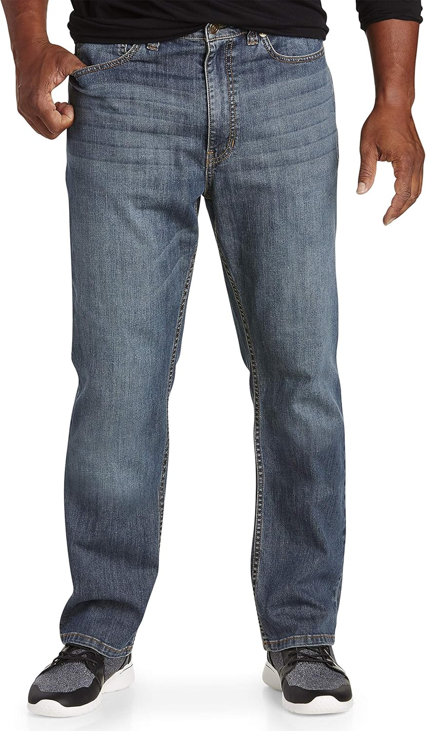 True Nation by DXL Men's Big and Tall AthleticFit Stretch Jeans Blue