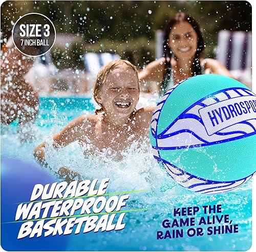 Vista 2 de Baloncesto de piscina (talla 3) – Juguetes de piscina para niños, adolescentes y adultos – Baloncesto acuático para fiestas en piscinas – Pelotas