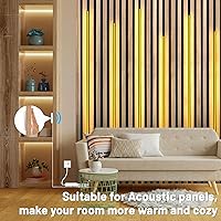 Vista 2 de Lichaser 6.56ft COB LED Strip Light, 6 Rolls of 3000K Flexible COB LED for Acoustic Panel and Wood Slat Wall Panels Parallel with Dimmable Touch