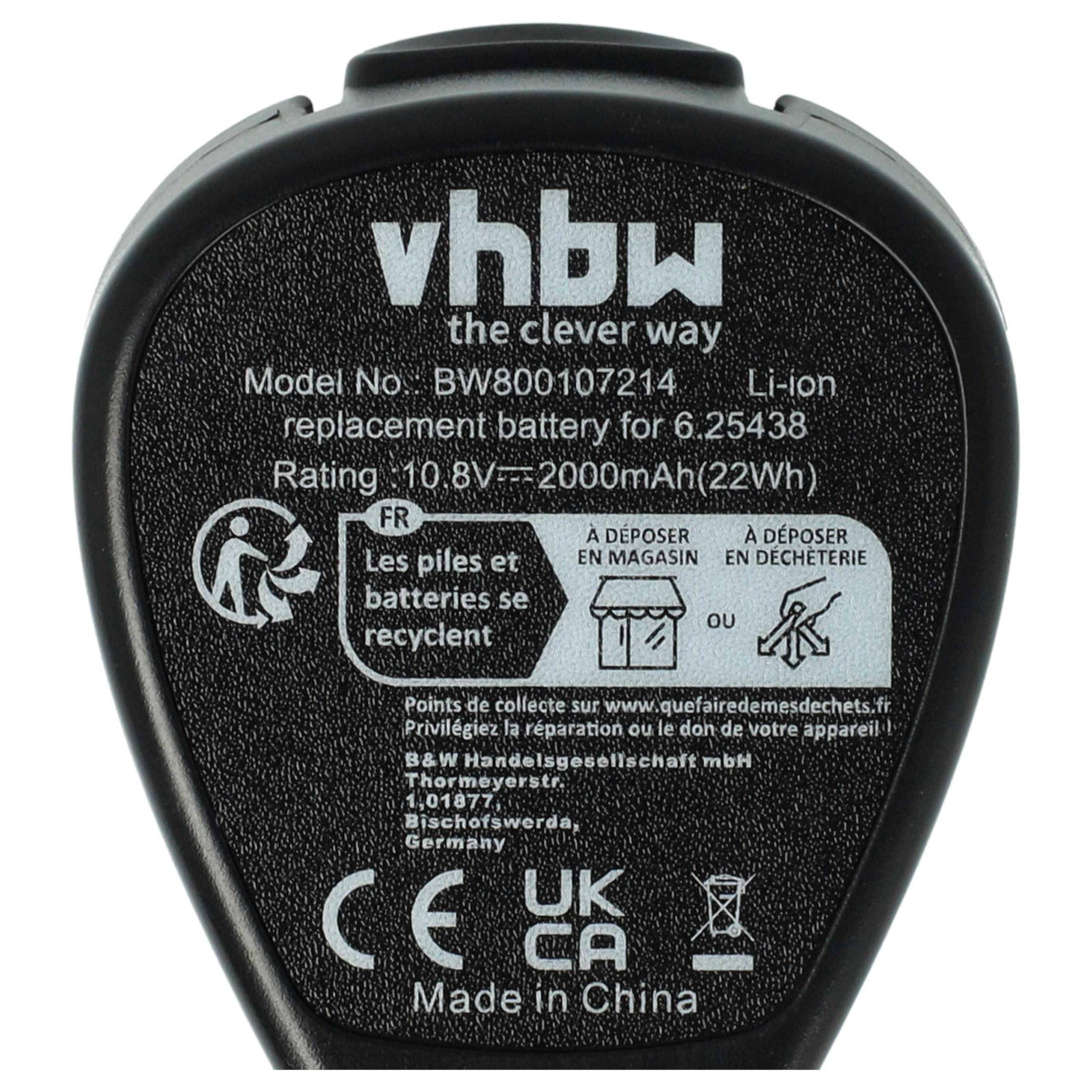vhbw 2X Batterie Compatible avec Metabo PowerMaxx BS Quick Basic