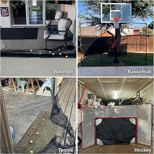 Miniatura 5 de Redes de respaldo de béisbol y sóftbol BaseGoal, redes de práctica deportivas resistentes, barrera de redes deportivas, red de pelota DIY, red de