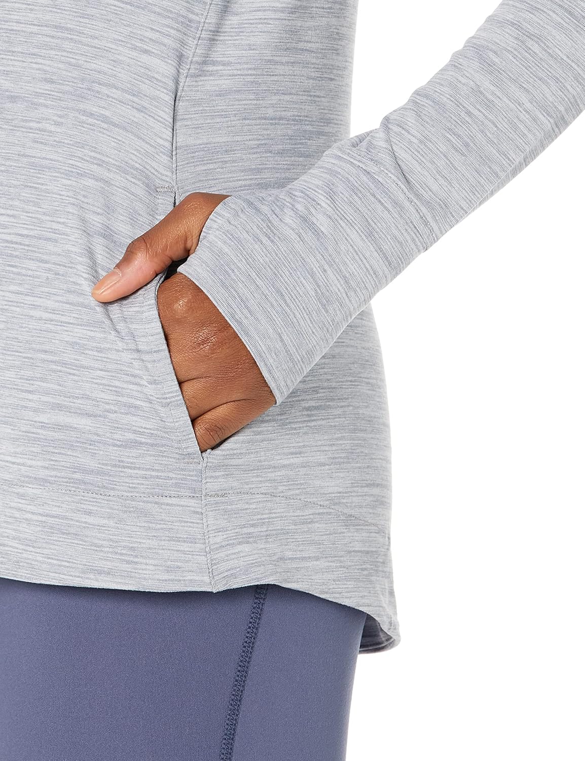 Vista 3 de Tienda Essentials Sudadera con capucha para mujer Brushed Tech Stretch Popover (disponible en tallas extragrandes)