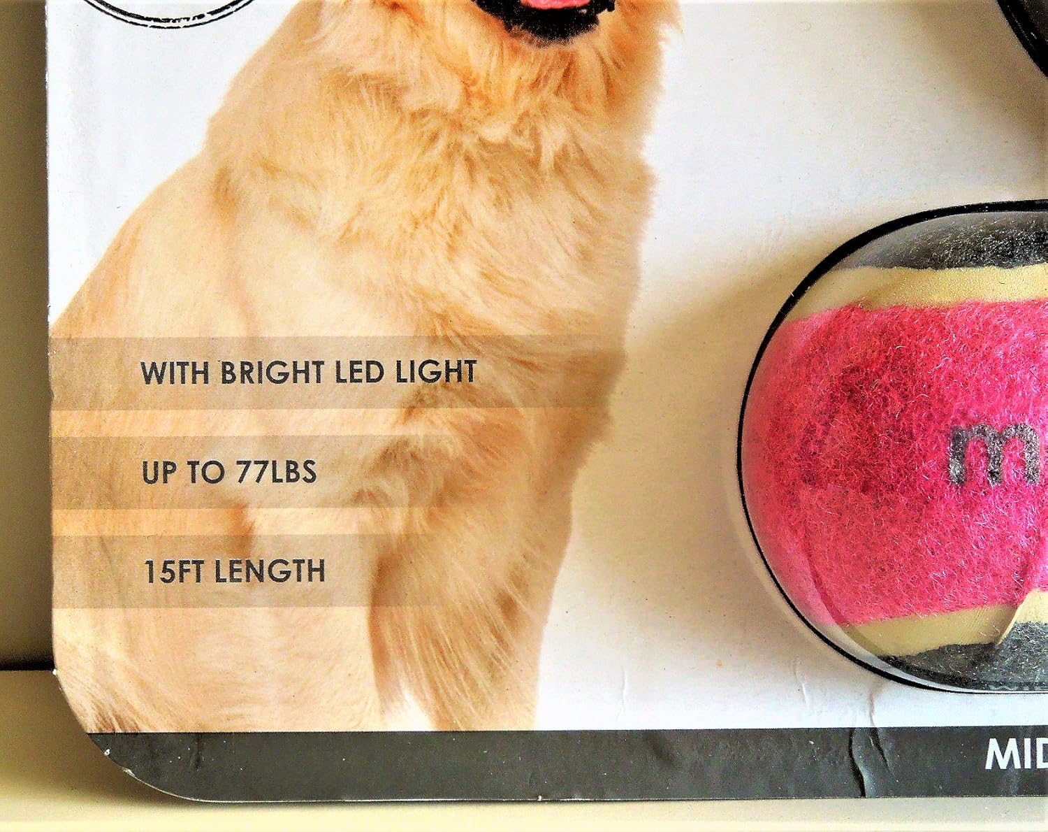 mod retractable dog leash with light