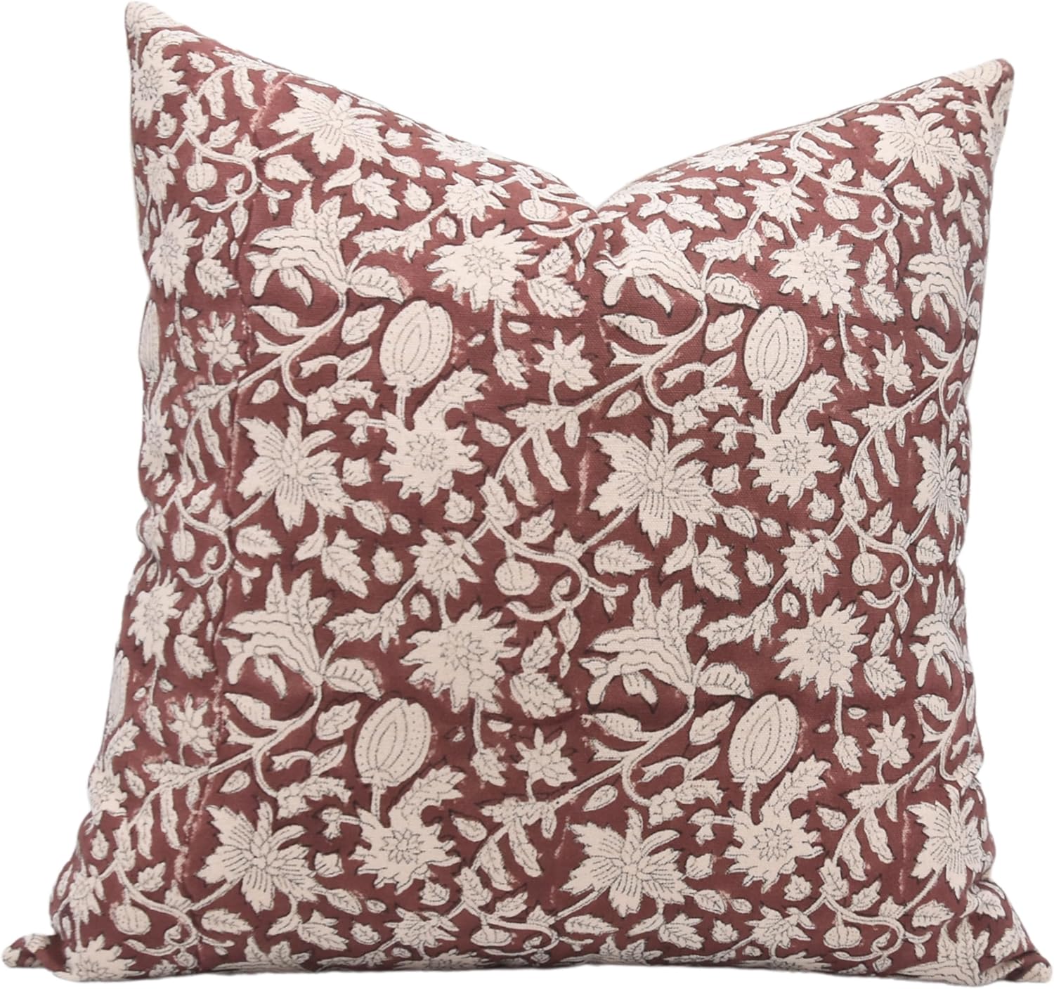 Fabritual Block Print Cotton 14x14 Throw Pillow Covers