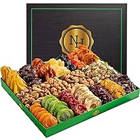 Vista 10 de Canasta de regalo de frutas secas y frutos secos, cesta de regalo de frutas secas y frutos secos, fantástica cesta de regalo de comida