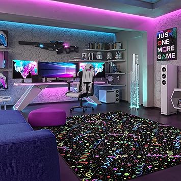 Joy Carpets Fluorescent Celebration 12 x 6 Area Rug