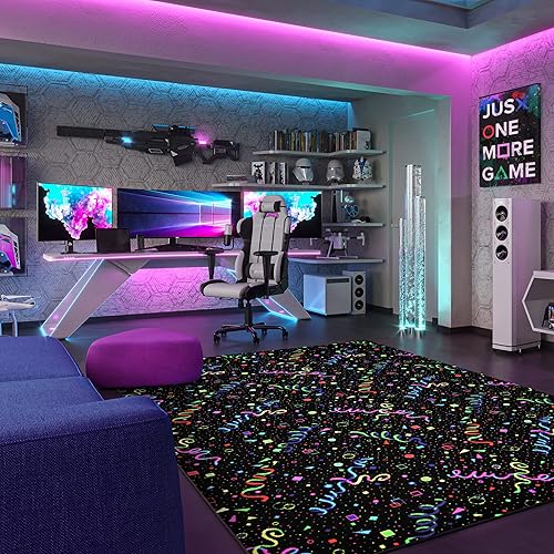 Joy Carpets Fluorescent Celebration 12' x 6' Area Rug