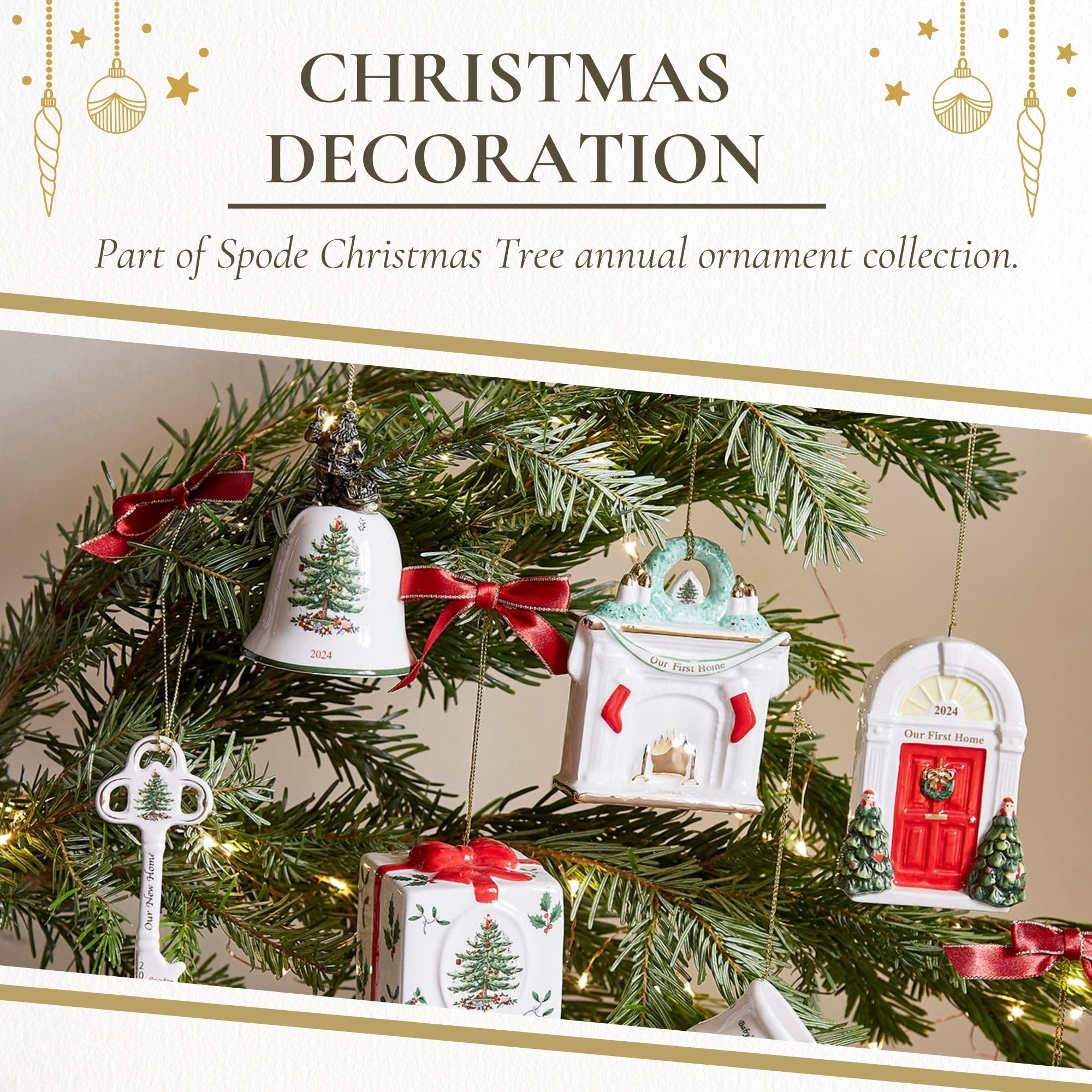 Amazon.co.jp: Spode クリスマスツリー 2024 ベルオーナメント