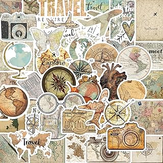 Travel Stickers, Adventure Aesthetic Outdoor Stickers Bulk, 50Pcs Waterp...