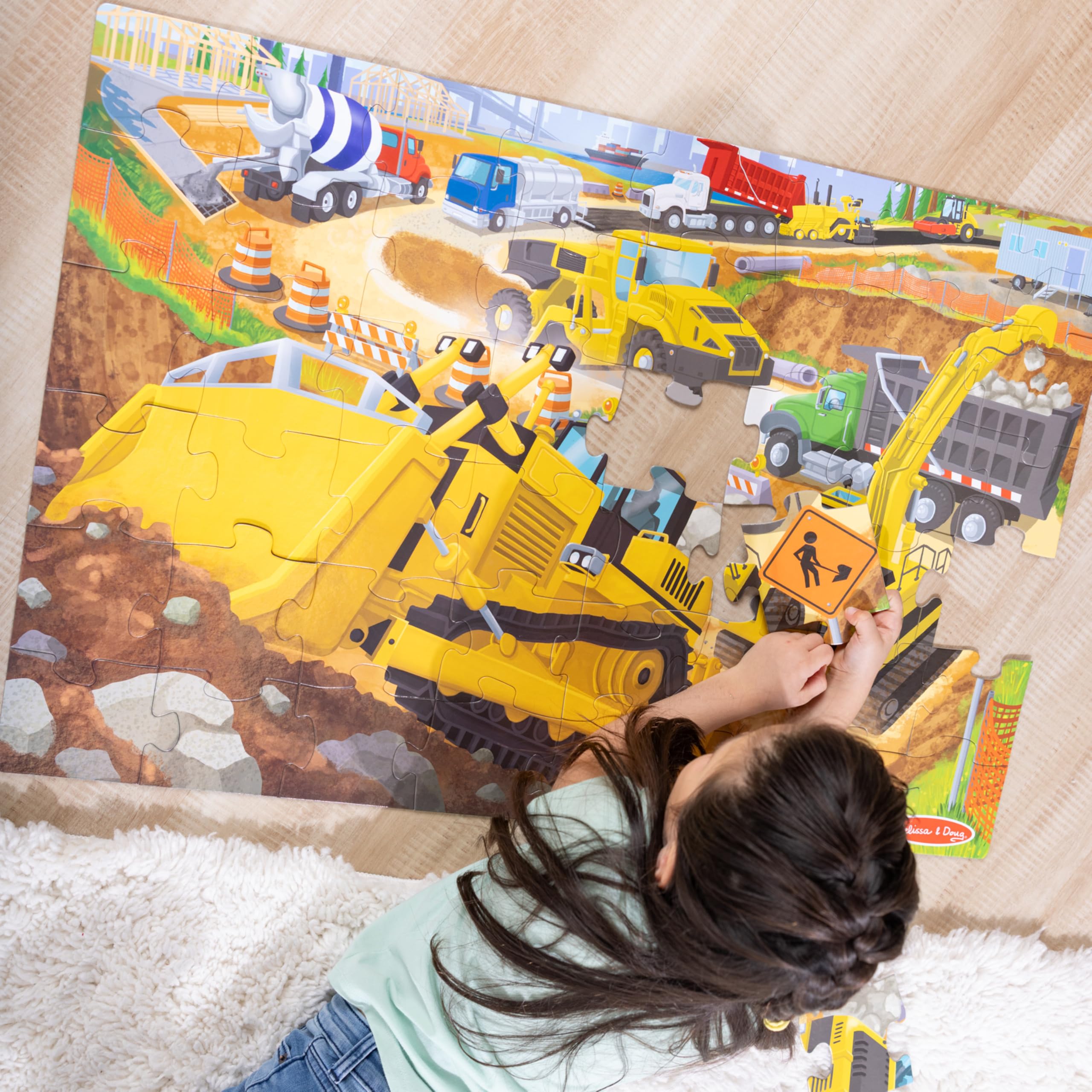 Melissa & Doug Neu! Baustelle 48-teiliges Bodenpuzzle