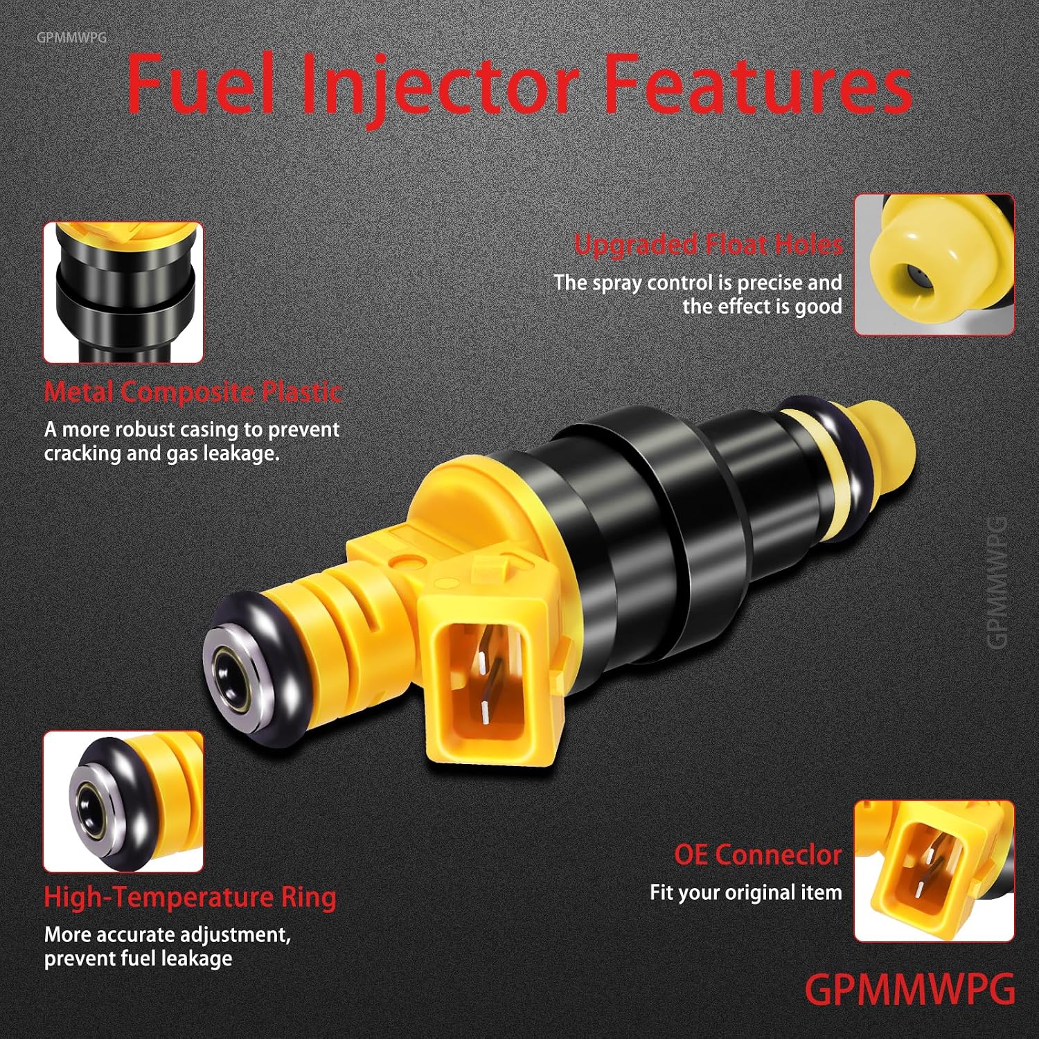 0280150943 Fuel Injectors Set of 8 Compatible with Ford for Mustang for Expedition for Lincoln for E150,E250/E350/F150/F250/F350,for Mercury 4.6L 5.0L 5.4L 0280150939,0280150909