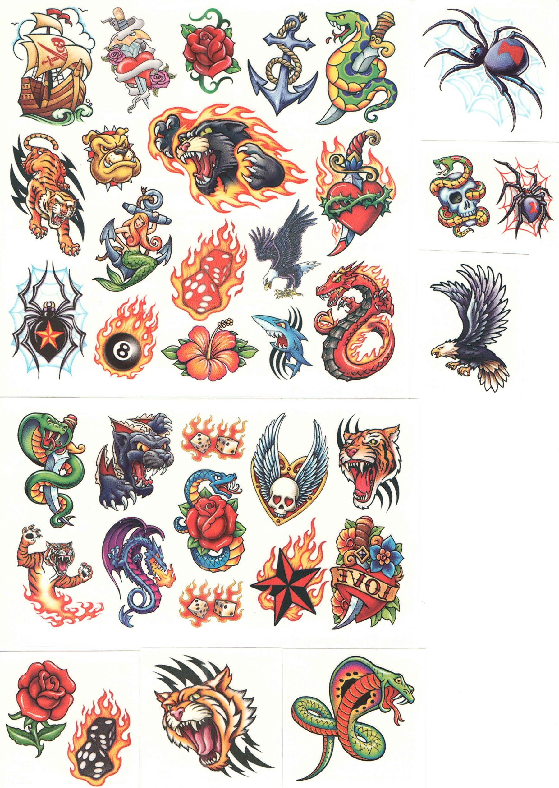 Savvi Classic Tattoos ~ 36 Temporary Tattoos (Flaming Bear)