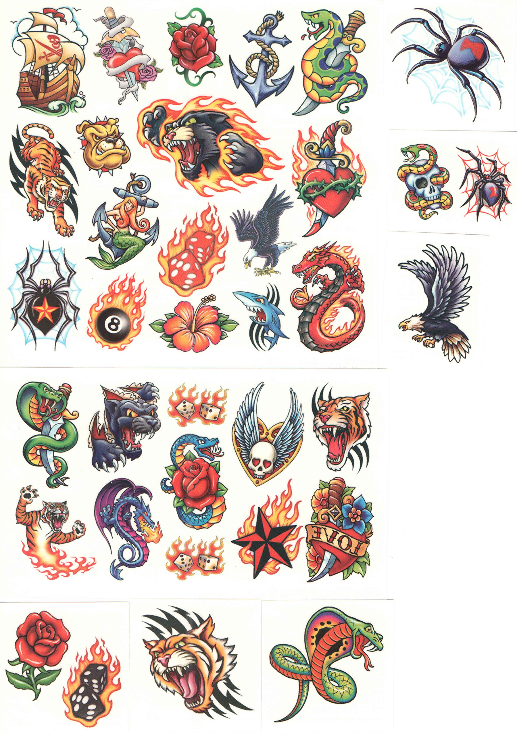 Savvi Classic Tattoos ~ 36 Temporary Tattoos (Flaming Bear)