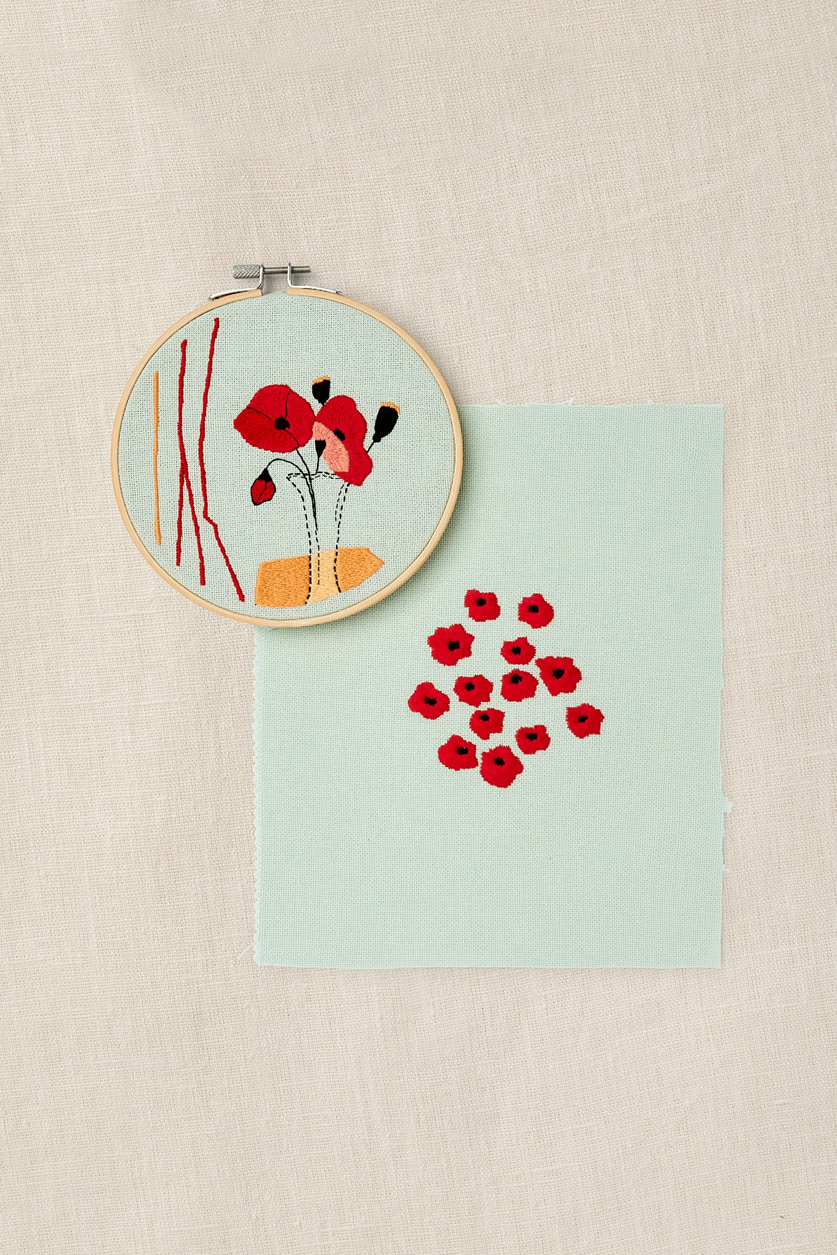 DMC Mindful Making Restful Poppies Embroidery Kit, Multi - Image 2