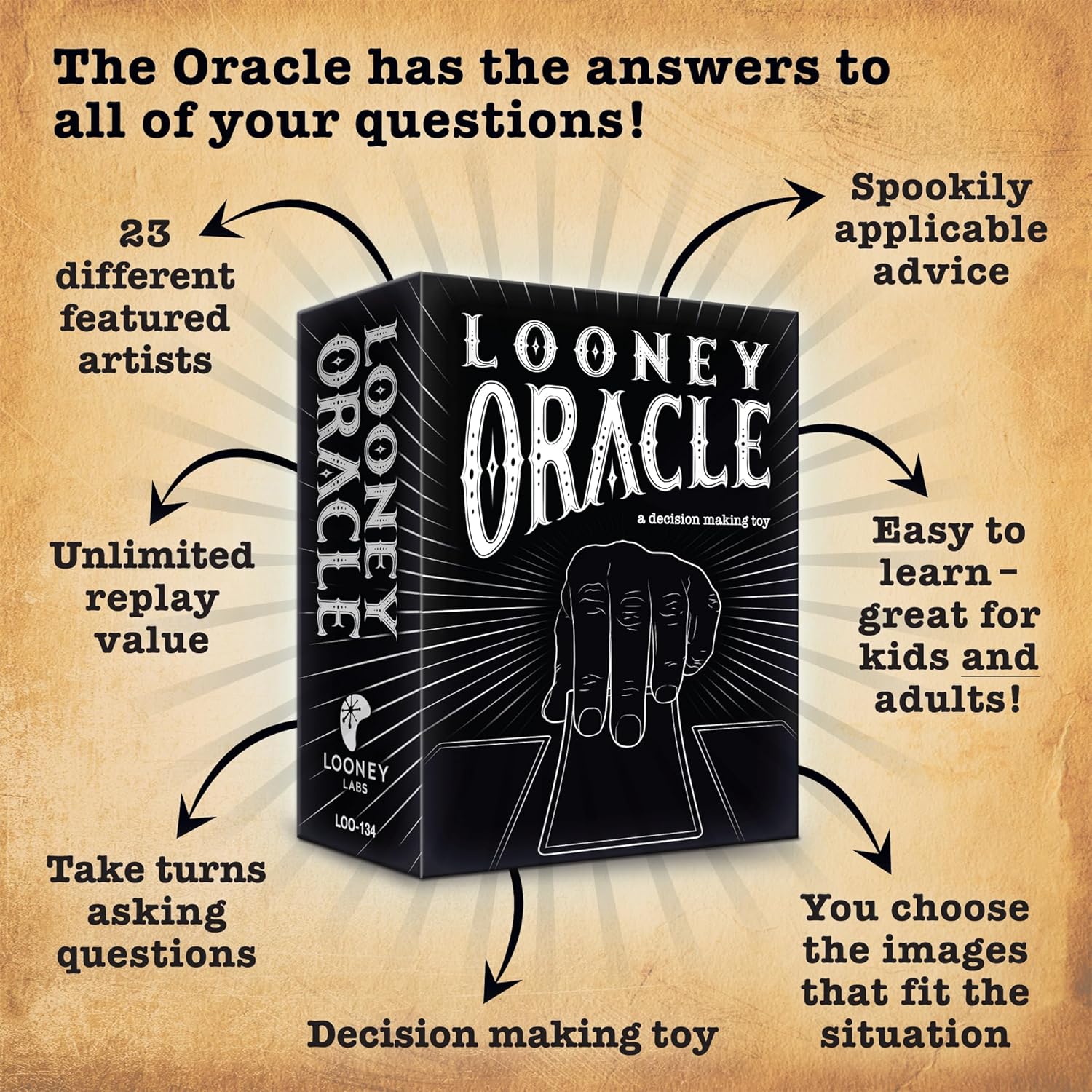 Looney Labs Looney Oracle Card Game – Fortune Telling Toy for Fun, Insight, and Guidance